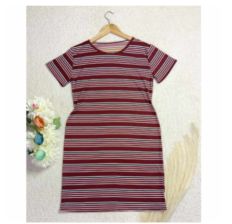 Maternity Taytay Supplier Maternity Dress Casual Tshirt Dress (Stripes) MD3