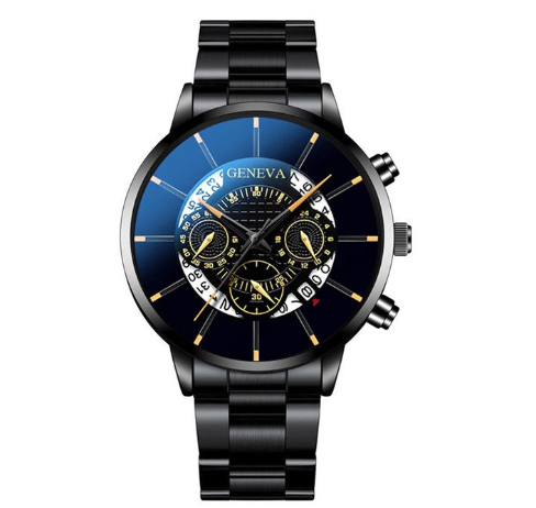 Fashion Geneva Watch Men Stainless Steel Watch With Calendar 006