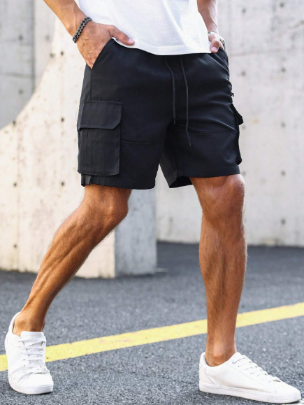 Manfinity Homme Men'S Multi-Pocket Zipper Cargo Shorts