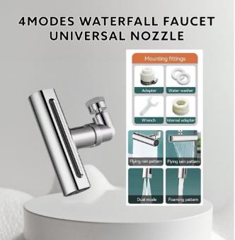 Modes Mechanical Faucet Kitchen 3 In 1 Flexible Faucet Waterfall Replaceable Water Tap with Spraye