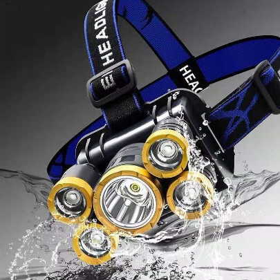 Rechargeable 5 Led Headlamp Flashlight HeadLamp Adjustable Head Light Waterproof Led mini