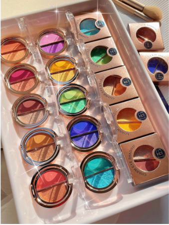 Beauty Glazed 2 in 1 Highly Pigmented Eyeshadow Palette Makeup Waterproof Sweat Proof 10 Colors Eye Shadow