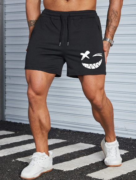 Manfinity Homme Men Cartoon Graphic Drawstring Waist Shorts