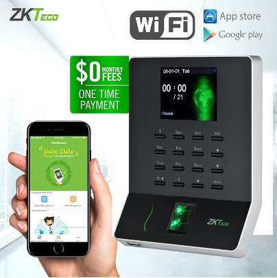ZKTeco Fingerprint Attendance Machine Time Recorder Time Clock Time Attendance with WiFi Mobile APP WL20 Time Punch Card