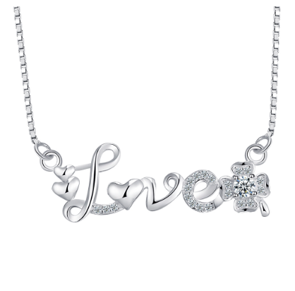 Italy Silver Korean Fashion Jewelry Accessory Ladies' Necklace Love Design