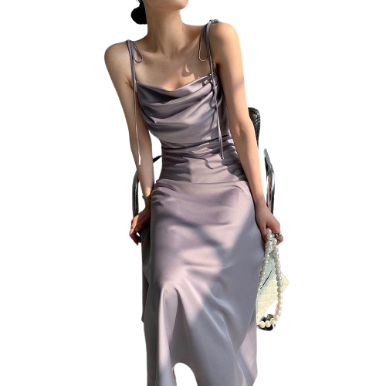 Lovito Women Lace Up Dress LNA21071 (Purple)