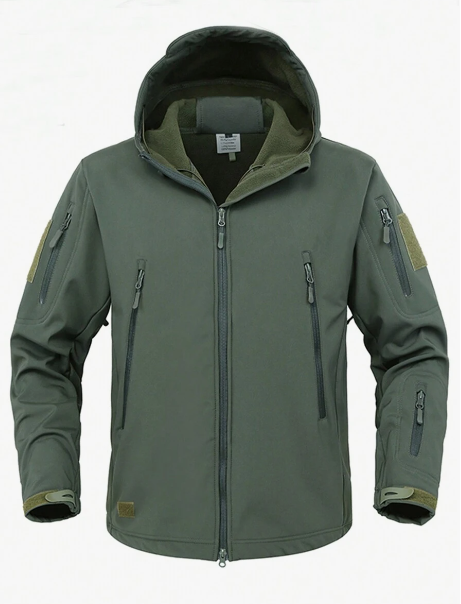 Men's Outdoor Windproof Fleece Lined Hooded Sports Jacket
