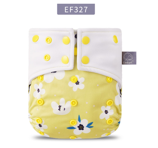 Elinfant Coffee Fiber Inner Baby Cloth Diapers Double Gusset Washable Baby Nappy Without Insert E20