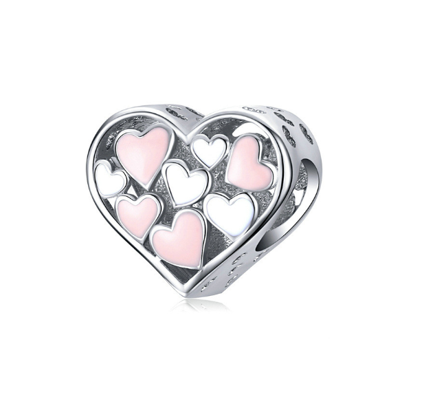 2023 New 925 Silver Pandora Charms Heart Love Family Bracelet Pendant Charm Jewelry S3