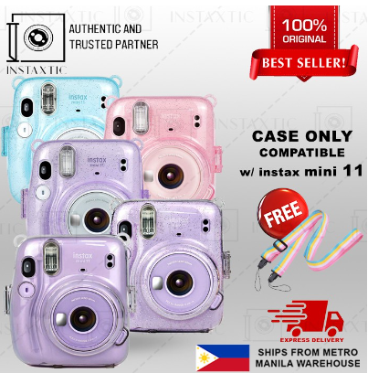Clear Plastic Case with Sling Strap for Fujifilm Instax Mini 11
