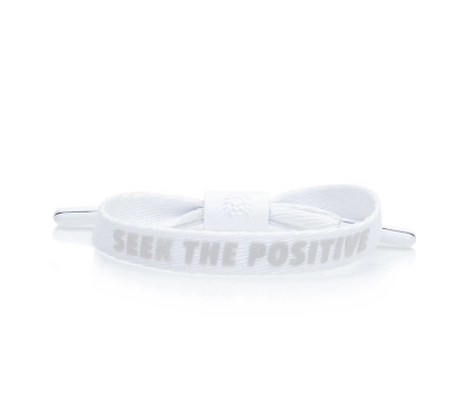 Single Lace Bracelet: Seek The Positive - White (M/L)