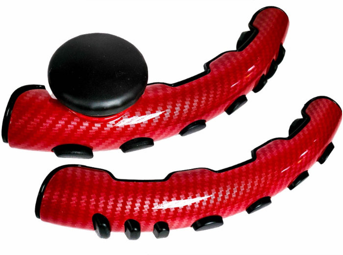 Car Steering Wheel Cover With Steering Clamp Spinner Handle Knob (Maroon) Universal And Anti-Slip