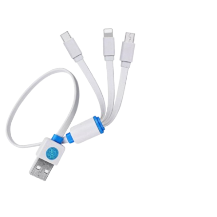 BAVIN 32cm USB 3 in 1 Quick Charging Cable Flexible Flat Cable Wire for iPh /Micro /Type-C