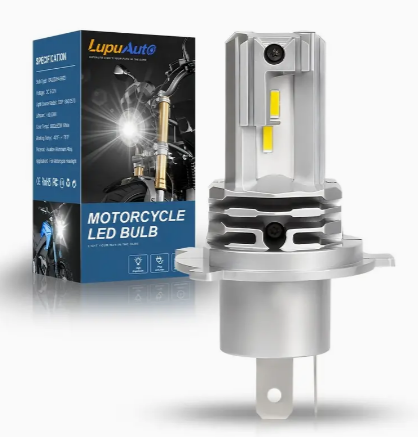 H4 LED Light Bulb Motorcycle, 9003 HB2 LED Light 3000LM 6000K Cool White For Hi/Lo Beam 1860 CSP LED Chips, Pack Of 1