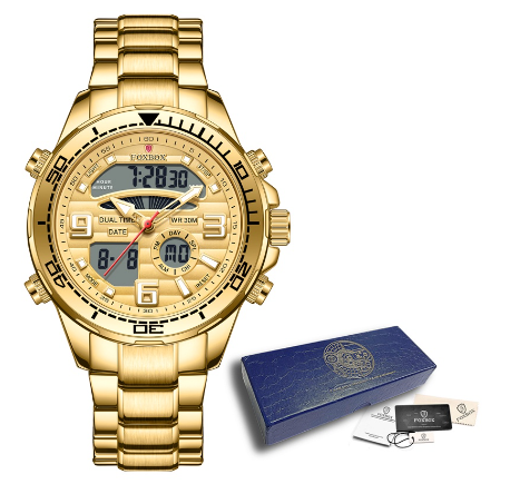 LIGE Official Watch Men Brand Sport Watches Mens Chronograph Quartz Wristwatch Date Male Watch ALL GOLD