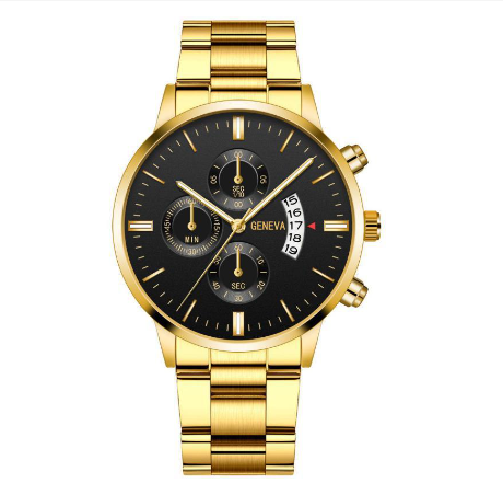 SYNOKE Men's Watch Business Quartz Watch Fashion Casual Six-pin Calendar Men's Watch Men's Watch Watch GOLD BLACK