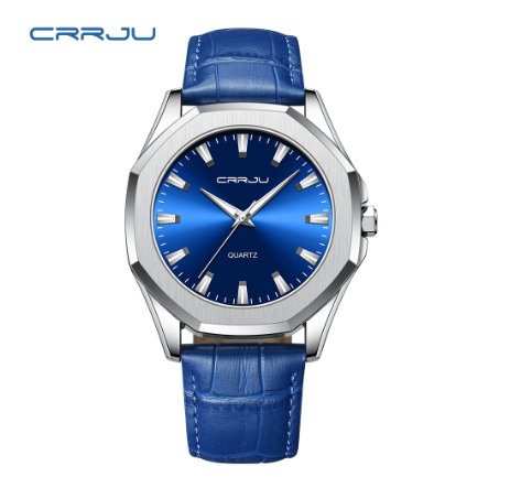 CRRJU Men's Watches Original Brand Genuine Luminous Hands High Quality Leather Strap Fashion Casual Business Sports Quartz Waterproof Watch M03