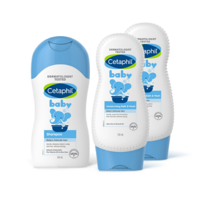 Cetaphil Baby Moisturizing Bath Routine Set (Baby Ultra Moisturizing Bath & Wash x2 + Baby Shampoo)