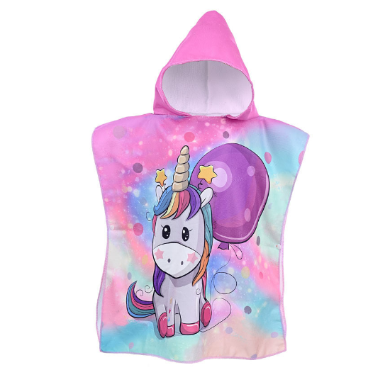 Children Bath Towel Cartoon Printed Baby Can Wear Hooded Bathrobe Beach Swimming Windproof Quick-Drying Cloak Kids Beach Towels T7