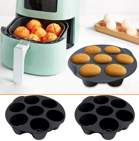Muffin Cake Cup Silicone Non-Stick Tray Baking Mould Universal 7/8 Inch Air Fryer Accessories