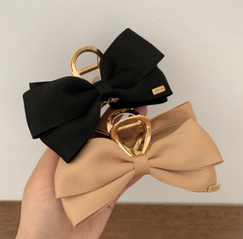 Exquisite Ribbon Bow Hair Clamp High-End Sense Hair Clip Large Size Shark Clip