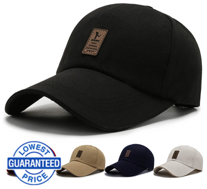 Black Plain Metal Adjust Cap Fashion Hats Outdoor Bull Caps Close Baseball Cap for Men/women