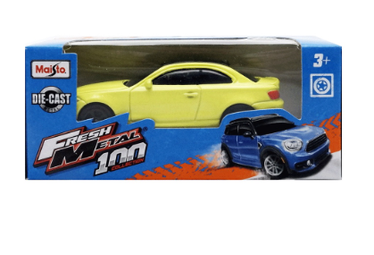 Maisto Fresh Metal Bmw 1 Series Coupe Yellow Green 3 inch Die-cast Vehicle