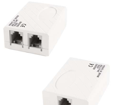 ADSL Broadband Modem Phone Line Splitter Filter RJ11 RJ45 Adapter White