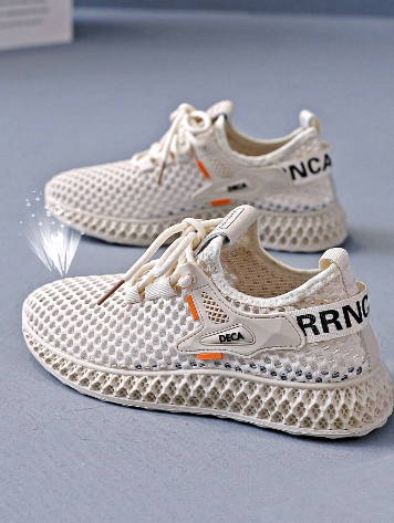 1pair Women's Casual Mesh Breathable Lace-Up Low-Top Sneakers Trendy Comfortable Sandals