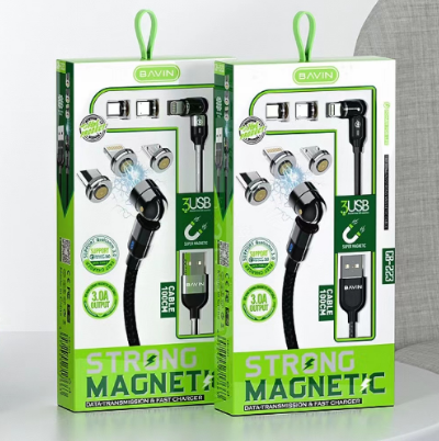 BAVIN CB223 Magnetic Qualcomm3.0 Fast Charging Data Cable 3 in 1 Cable for Micro /for iph /Type-C
