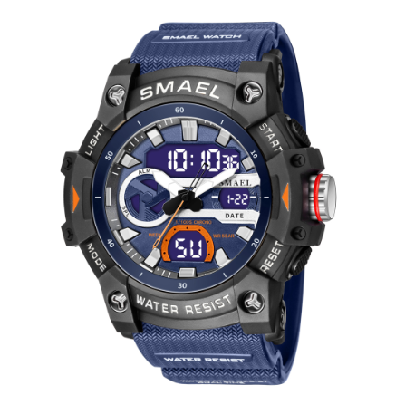 SMAEL Sports Outdoor Men's Watches Dual Display Analog Digital Wrist Watches LED Alarm Stopwatch Waterproof Tactical Male Clock 006