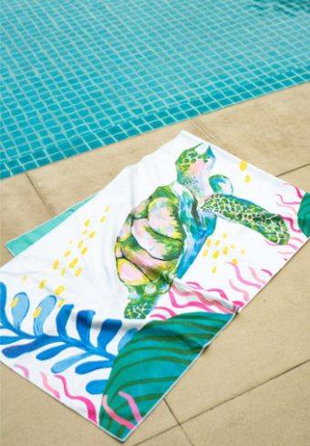 MAGWAI Absorbent and Quick-Drying Beach Towel - Pawikan | Made with recycled plastic bottles