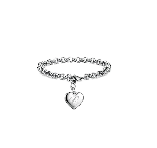 26 English Letter Love Pendant Gift Girl 925 Silver Jewelry Fashion Bracelet Luxury Chain C