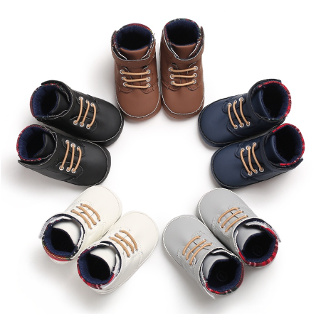 Baby Shoes Boy Girl Toddler Leather Boots Soft Sole Newborn Walker Kids Baptismal Sneakers