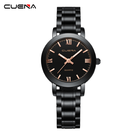 CUENA Women's Watch Fashion Simple Business Stainless Steel Quartz Waterproof 6020 W2