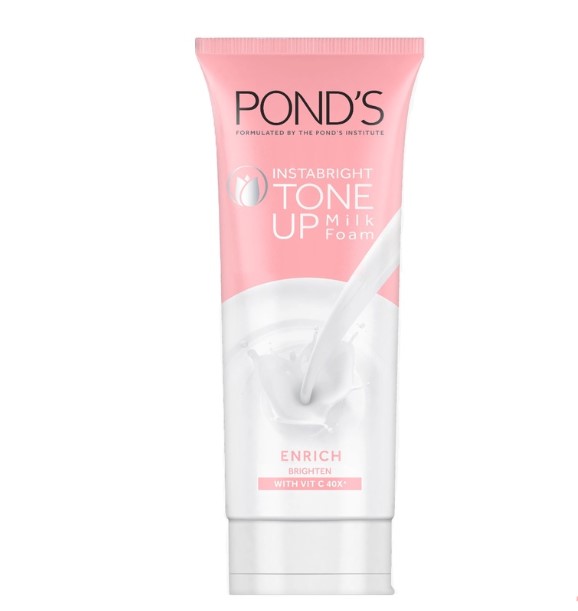 Ponds Instabright Tone Up Milk Foam with Niacinamide and Vitamin C for Instant Brightening 100G