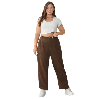 Lovito Loose Oversized Boyfriend Plain Wide Leg Crisp Hardwearing Pants for Women LPS01033