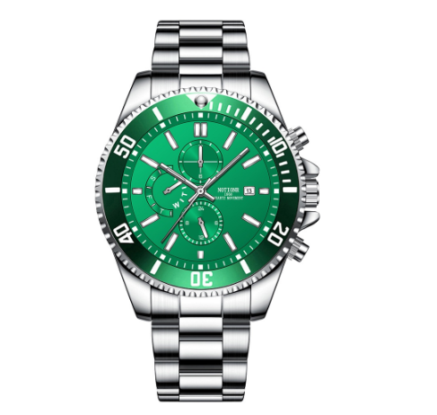 Gift Fashion luxury stainless business waterproof unisex analog original watch for men Green Water Ghost Watch Men 003