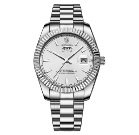 Binbond Watch Men Steel Band Waterproof Casual Classic Dual Calendar Luminous Men's Watch Simple Atmospheric Men's Watch 006