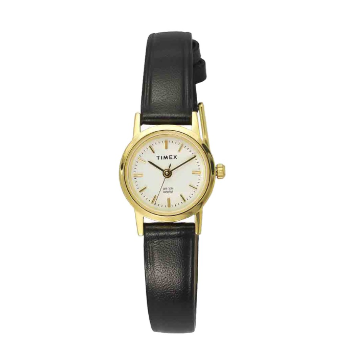 Timex AB Series Black Leather Analog Quartz Watch For Women TW00B300E CLASSICS