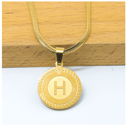 Laj High Quality Stainless Steel Letter Pendant Necklace with Free box H