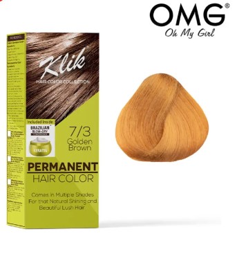 KLIK Permanent Hair Color Cream 60ML - 7.30 Golden Brown