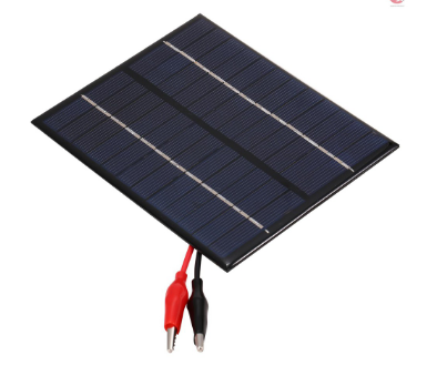 2W 12V Solar Panel with Clips Polycrystalline Silicon Solar Cell DIY Waterproof Camping Portable Pow