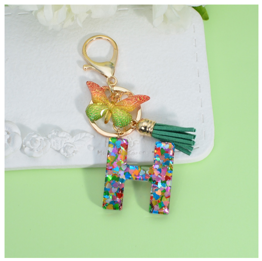Fashion Butterfly Pendant 26 Letter Keychain Heart Sequins Filled A-Z Initial Key Chains With Tassel Bag Charms Accessories Gift H