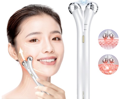 Face Roller EMS Massager V Face Slimming Face Lifting Double Chin Removal Neck Shoulder Slimmer Hot Compress