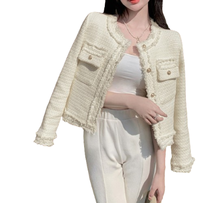 Lovito Women Casual Plain Plicated Jacket LNE37288 (White)
