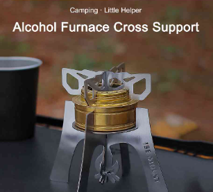 Alcohol Stove Bracket Stainless Steel Stove Cross Stand Rack for Outdoor Camping