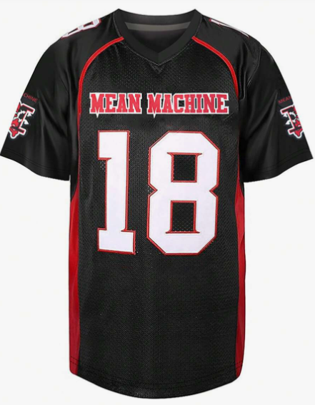 Men's Embroidery American Football Jersey 18 Black Casual Short Sleeve V-Neck T-Shirts Party Sports Top