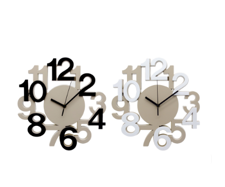 Nordic Wall Clock Embossed Numbers Easy Read Analog Home, Office, Kitchen