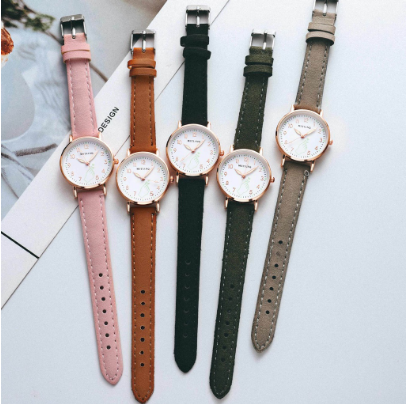 Korean Fashion Simple Leather Belt Ladies Quartz Watch
